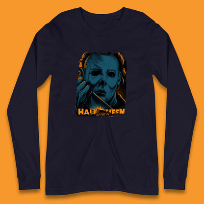 Halloween (1978) Poster Slasher Film Michael Myers Halloween Horror Thriller Movie Character Long Sleeve T Shirt