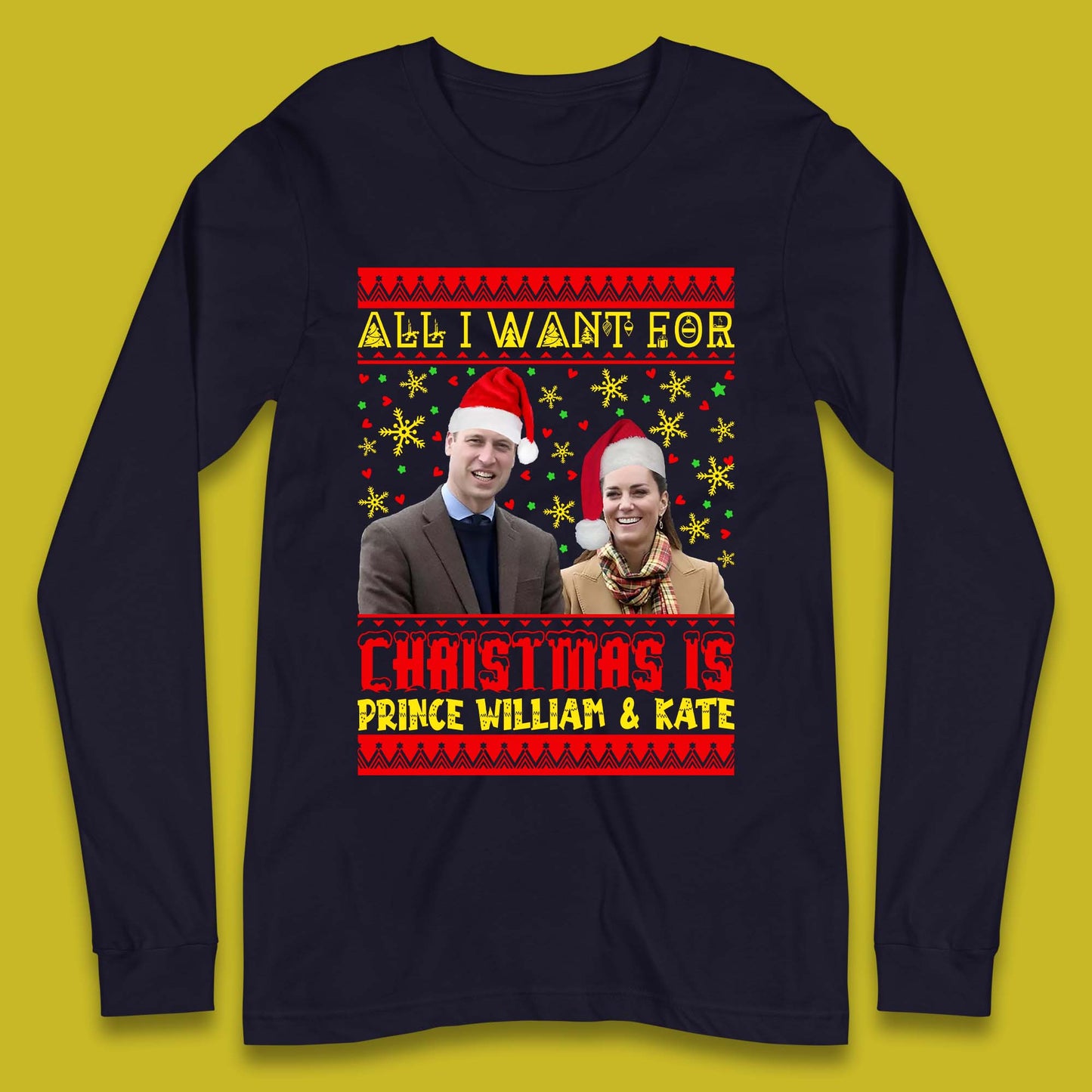Prince William & Kate Christmas Long Sleeve T-Shirt