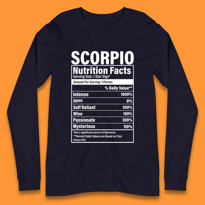 Scorpio Nutrition Facts Long Sleeve T-Shirt