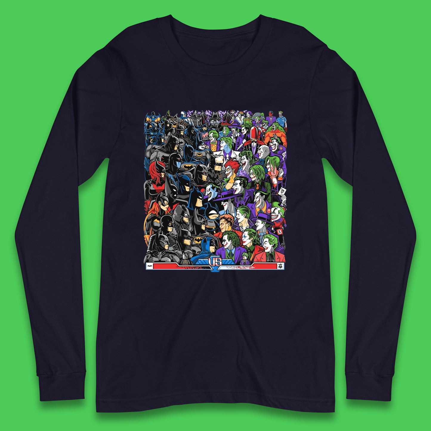 Bats VS Clowns DC Comics Batmans VS Joker Clowns Fighting Spoof Supervillain Comic Book Character Long Sleeve T Shirt