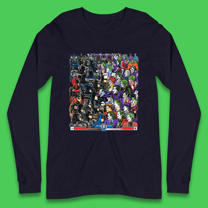 Bats VS Clowns DC Comics Batmans VS Joker Clowns Fighting Spoof Supervillain Comic Book Character Long Sleeve T Shirt