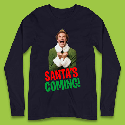 Elf Santa's Coming Christmas Long Sleeve T-Shirt