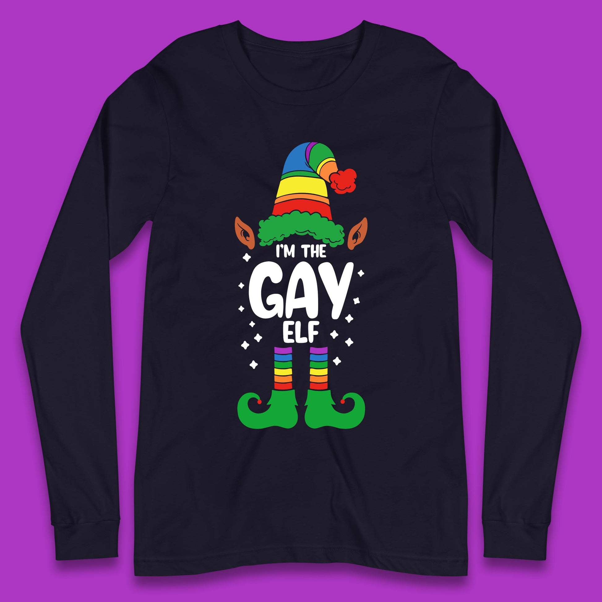 gay elf christmas long sleeve t shirt