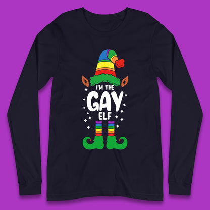 gay elf christmas long sleeve t shirt