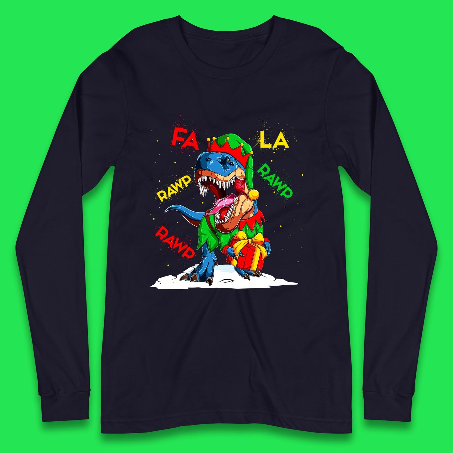 christmas dinosaur long sleeve t shirt
