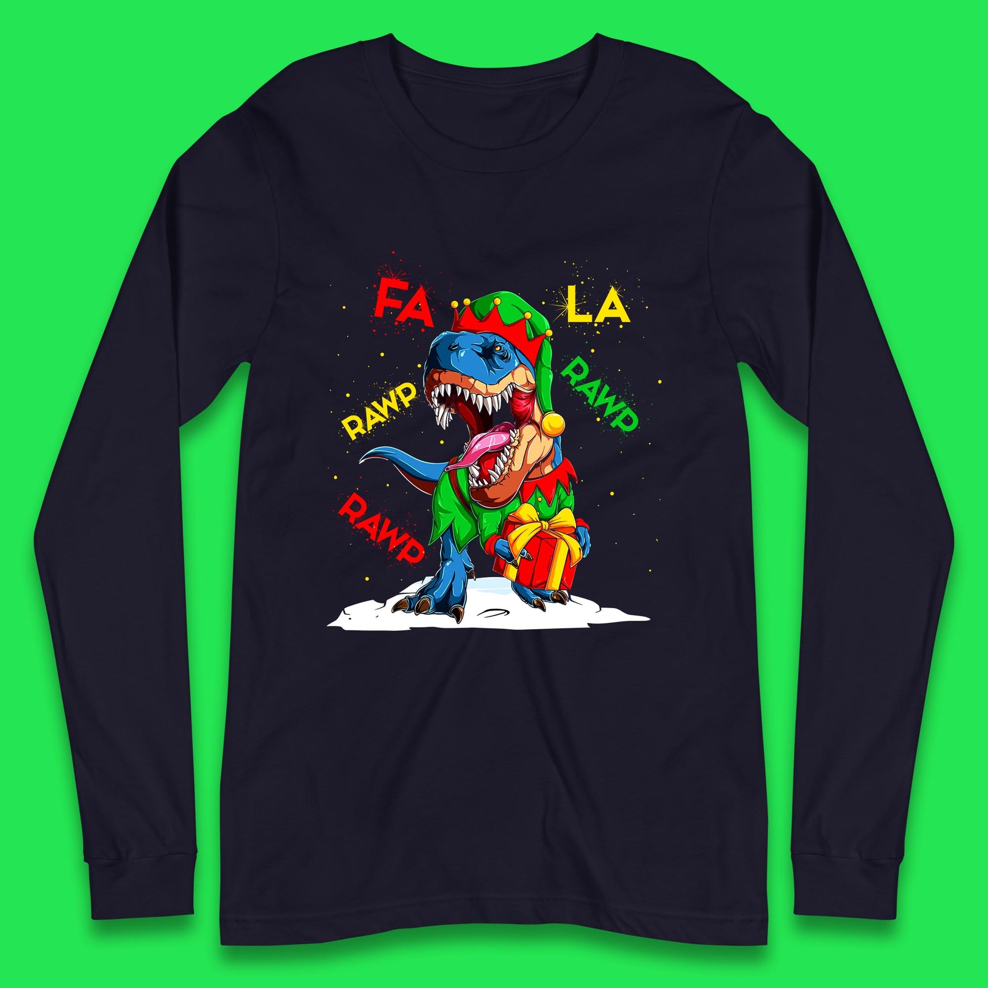 christmas dinosaur long sleeve t shirt