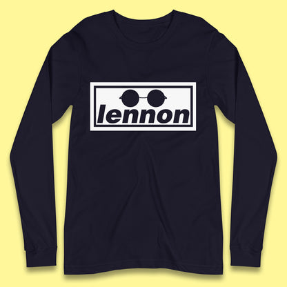 Lennon British Beatles Band John Lennon Singer Songwriter Musician Lennon Glasses Long Sleeve T Shirt
