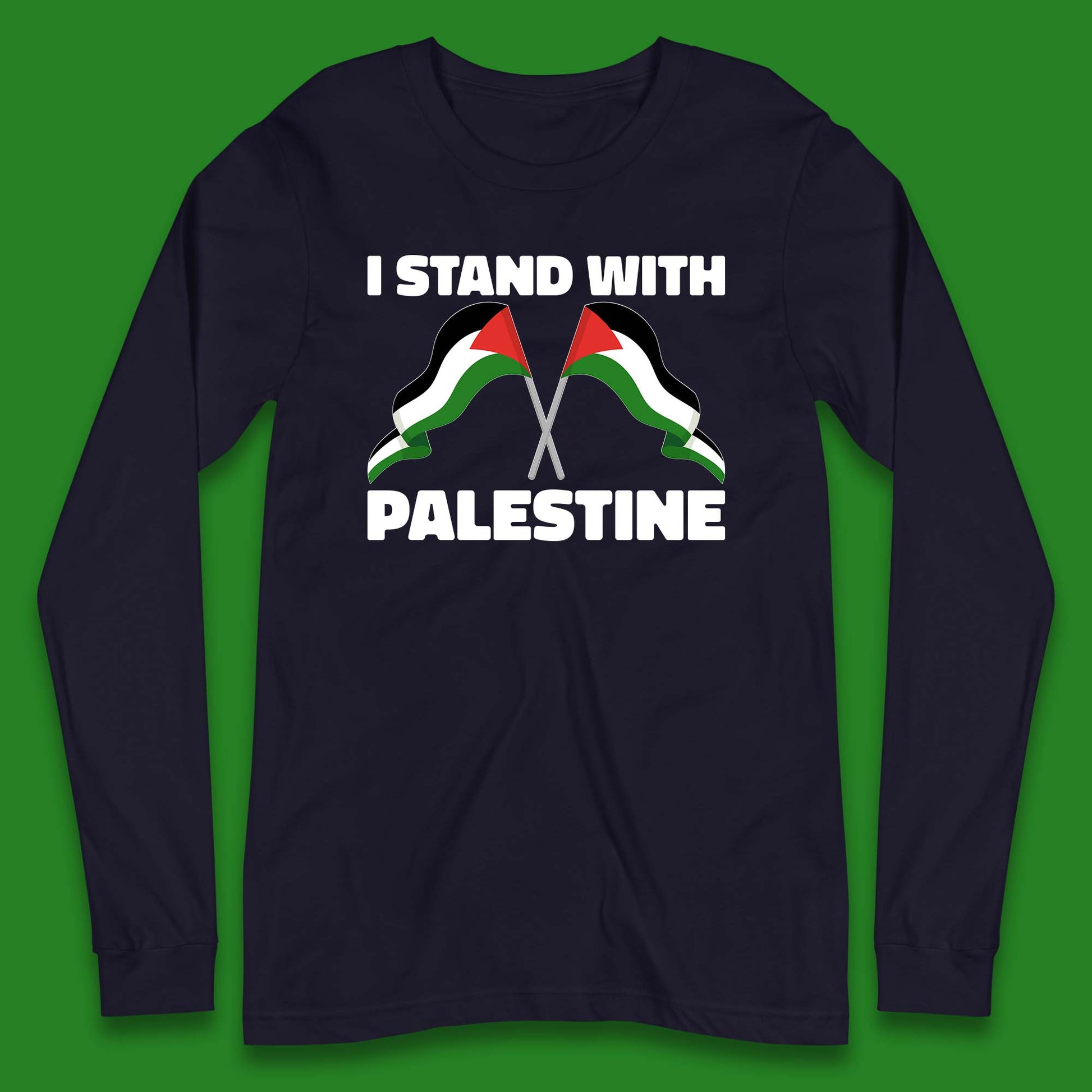 I Stand with Palestine Long Sleeve T Shirt for Men