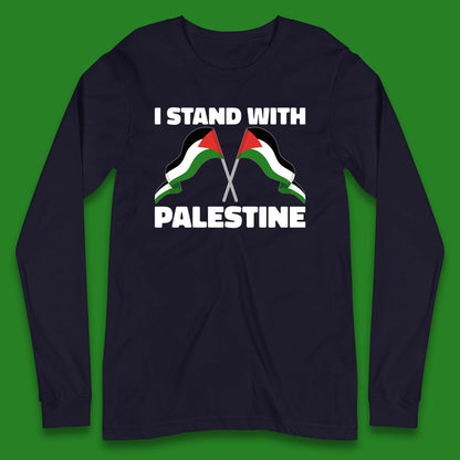 I Stand with Palestine Long Sleeve T Shirt for Men