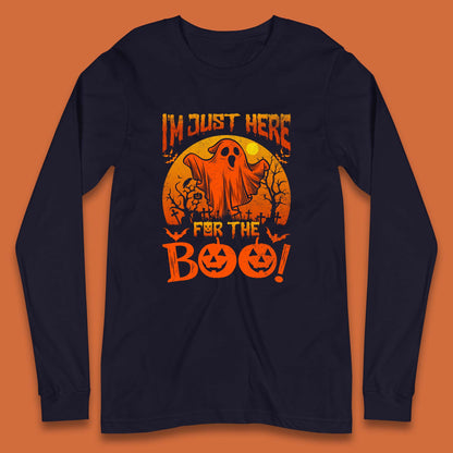 I'm Here For The Boo Halloween Horror Scary Boo Ghost Spooky Season Long Sleeve T Shirt