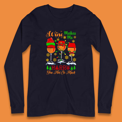 wine glasses christmas long sleeve t shirt