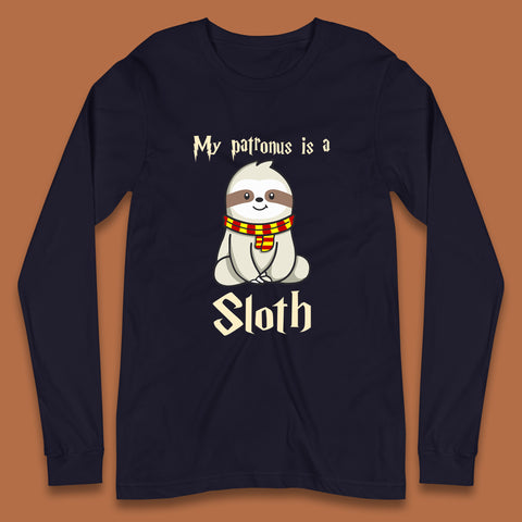 My Patronus Is A Sloth Harry Potter Sloth Funny Magical Wizard And Sloth Lover Lazy Days Humorous Long Sleeve T Shirt