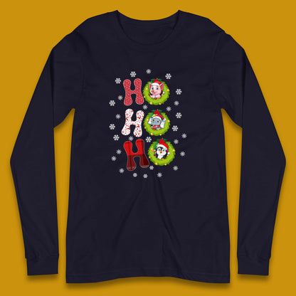 ho ho ho christmas animals long sleeve t shirt