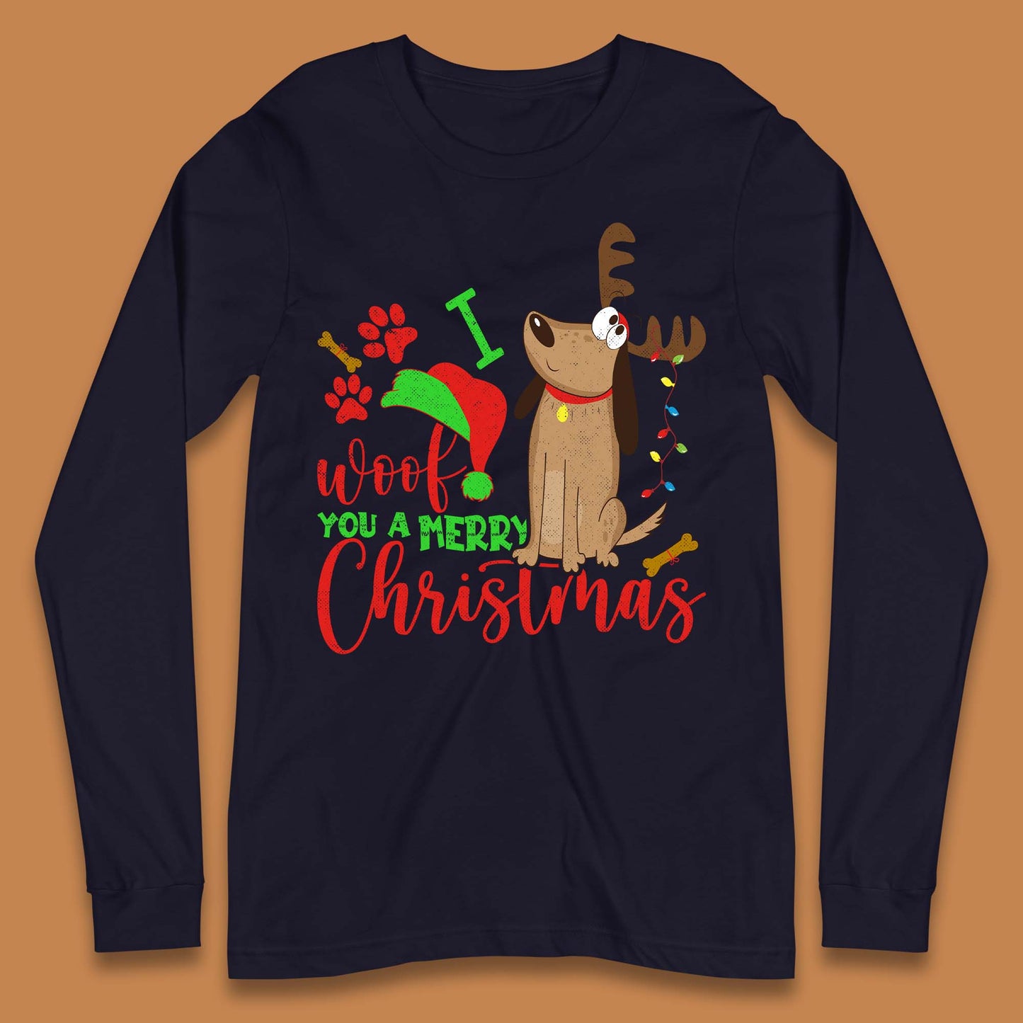 I Woof You A Merry Christmas Long Sleeve T-Shirt