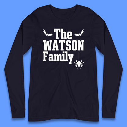 Personalised Halloween Family Your Name Horror Scary Spooky Matching Costume Long Sleeve T Shirt