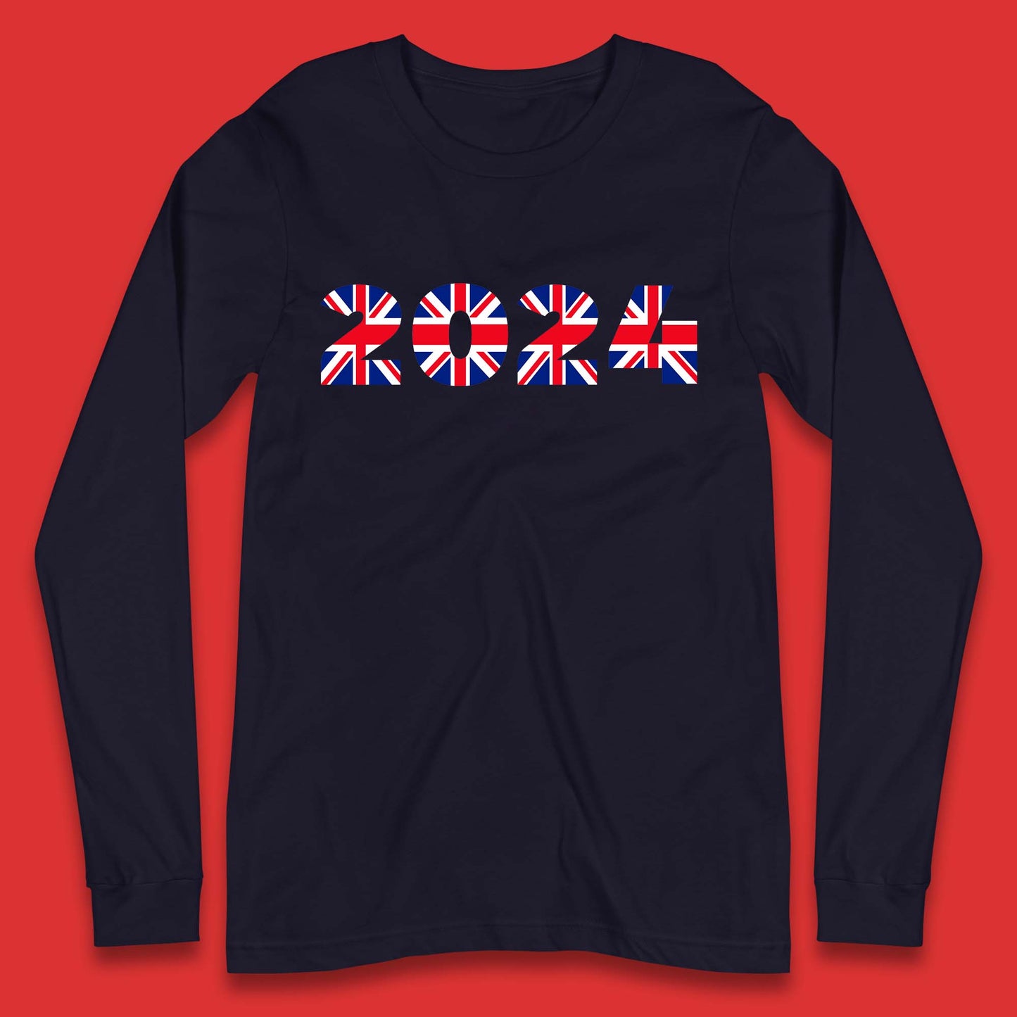 New Year 2024 UK Flag Long Sleeve T-Shirt