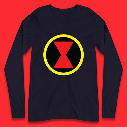 Black Widow Diy Black Symbol Logo Marvel Avengers Superhero Marvel Comics Gift for Marvel Fan Long Sleeve T Shirt