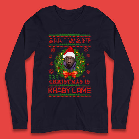 Want Khaby Lame For Christmas Long Sleeve T-Shirt
