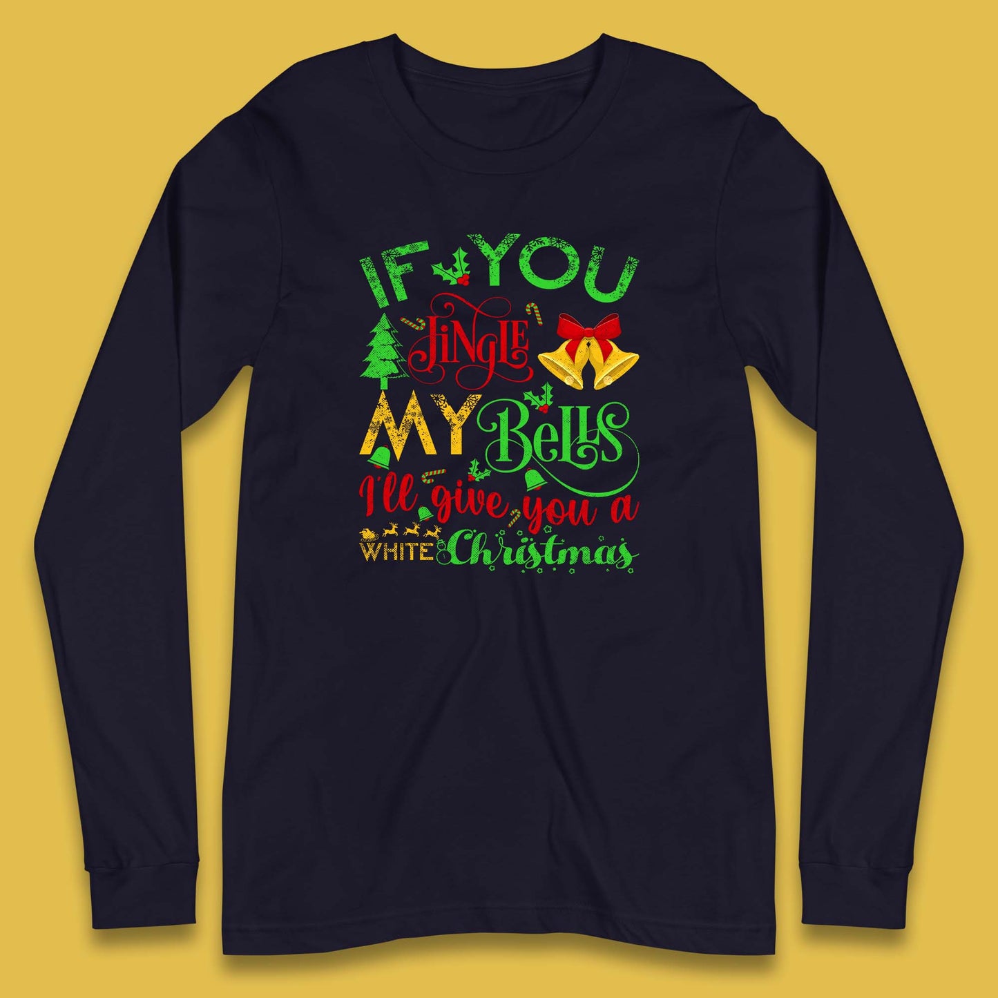 jingle bells funny long sleeve t shirt