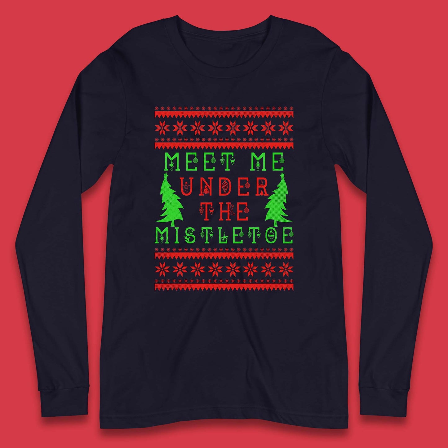 mistletoe christmas long sleeve t shirt