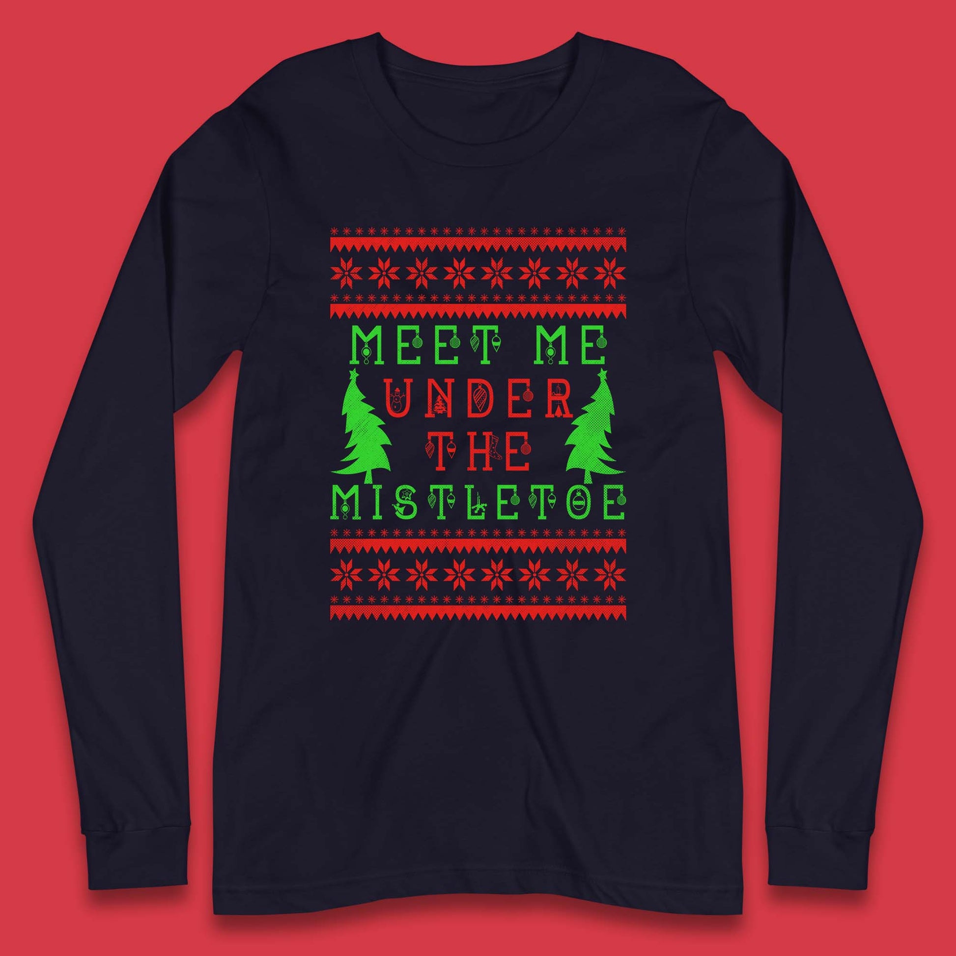 mistletoe christmas long sleeve t shirt