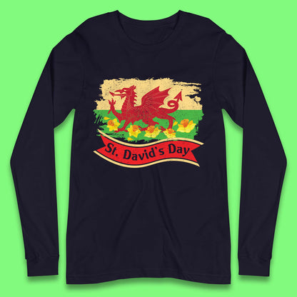 Long Sleeve T Shirts Mens St David's Day