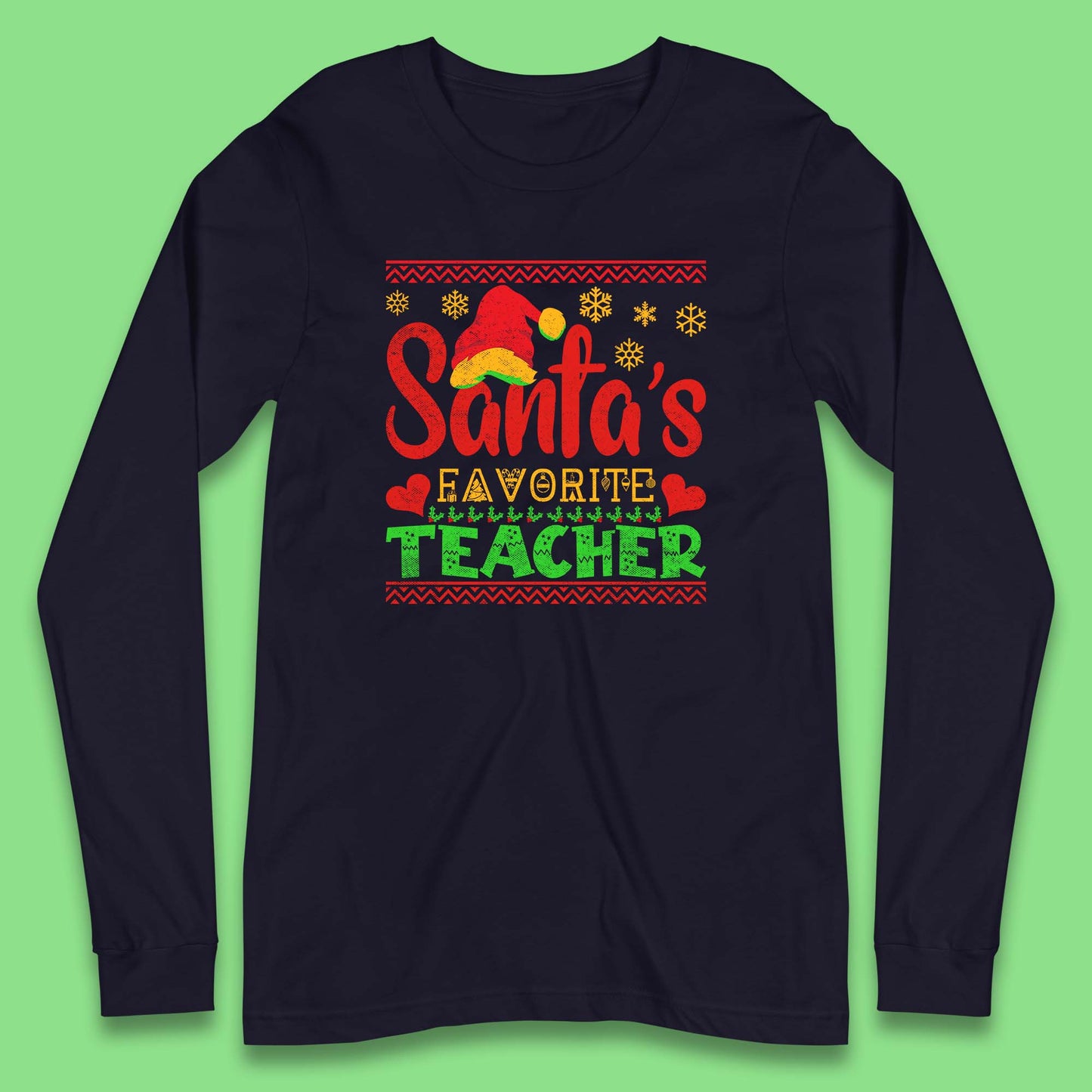 christmas santas favorite teacher t shirt