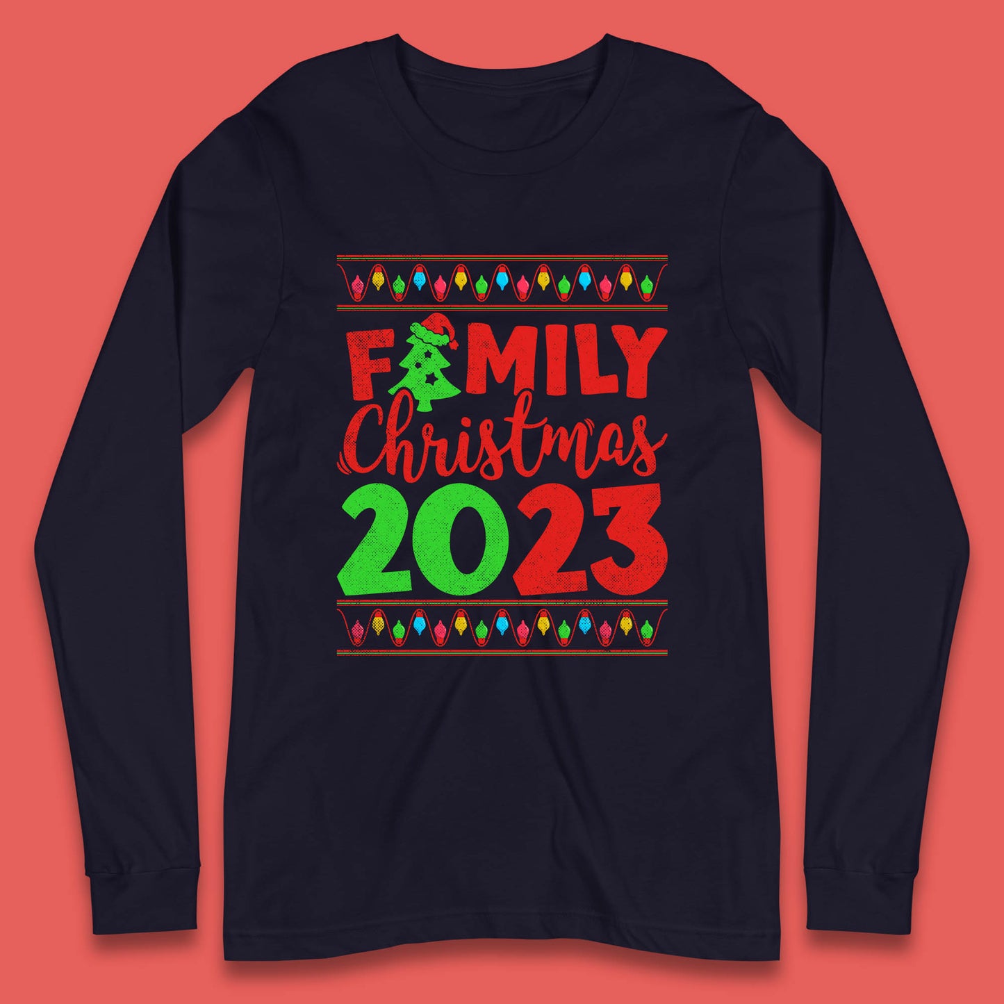 Family Christmas 2023 Merry Christmas Squad Xmas Matching Costume Long Sleeve T Shirt