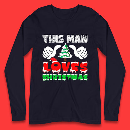 this man loves christmas long sleeve t shirt