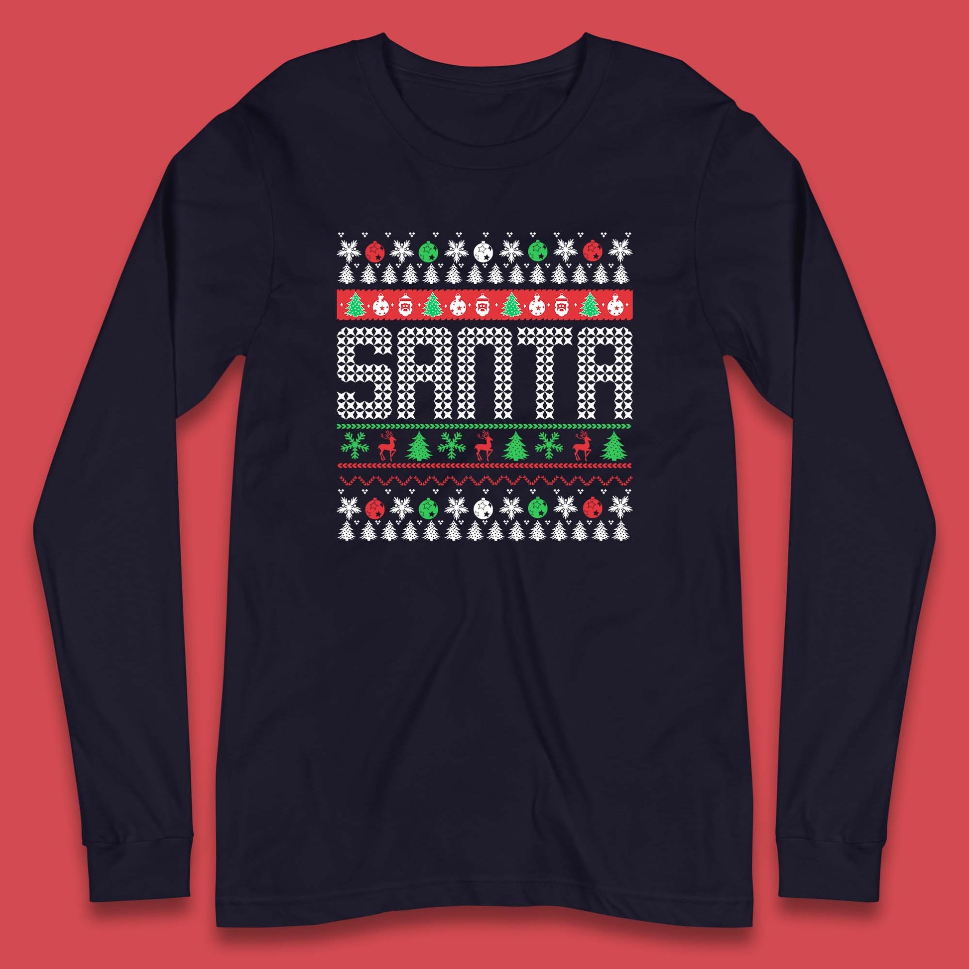 christmas santa claus long sleeve t shirt