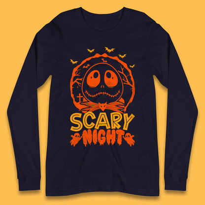 Halloween Scary Night Jack Skellington Long Sleeve T Shirt Nightmare Before Christmas Top