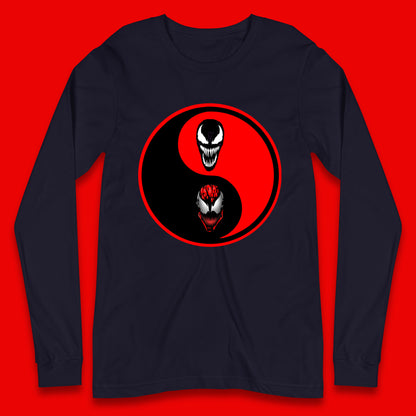 Marvel Comics Carnage And Venom Fictional Movie Character Anime Yin Yang Spoof Long Sleeve T Shirt