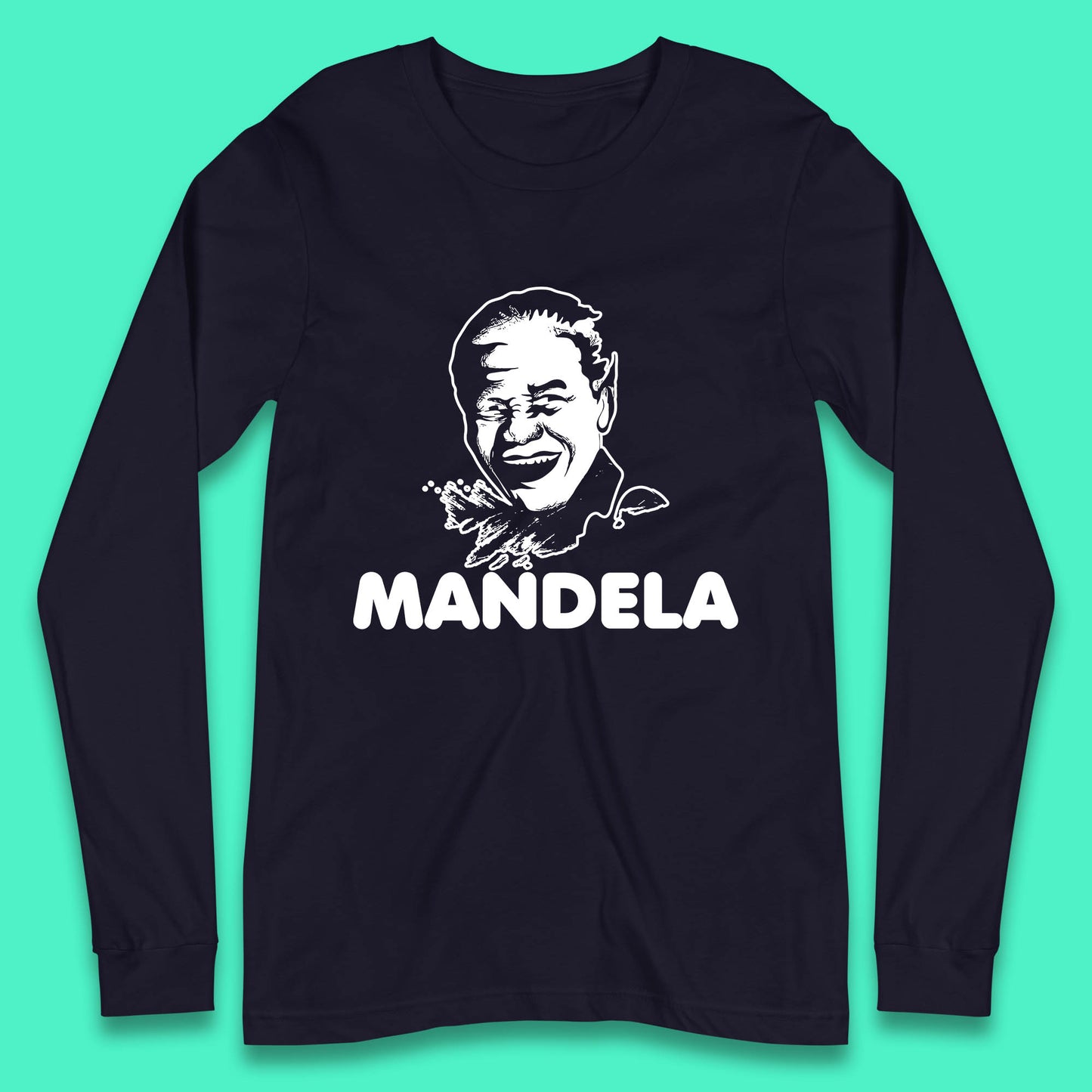 Mandela Portrait Art Black Lives Matter Nelson Mandela International Day Long Sleeve T Shirt