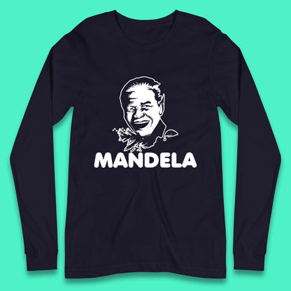 Mandela Portrait Art Black Lives Matter Nelson Mandela International Day Long Sleeve T Shirt