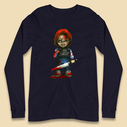 Chucky Mug Shot Chicago Police Dept Ray Charles Lee Chucky Halloween Horror Movie Long Sleeve T Shirt