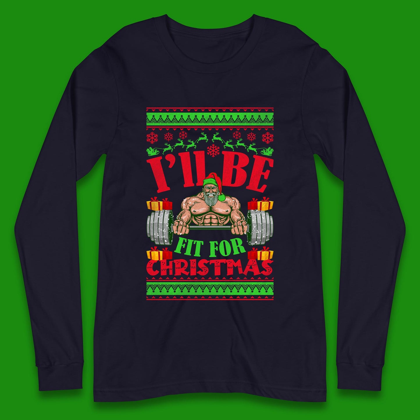 christmas gym long sleeve t shirt