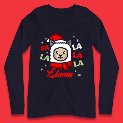 llama christmas long sleeve t shirt