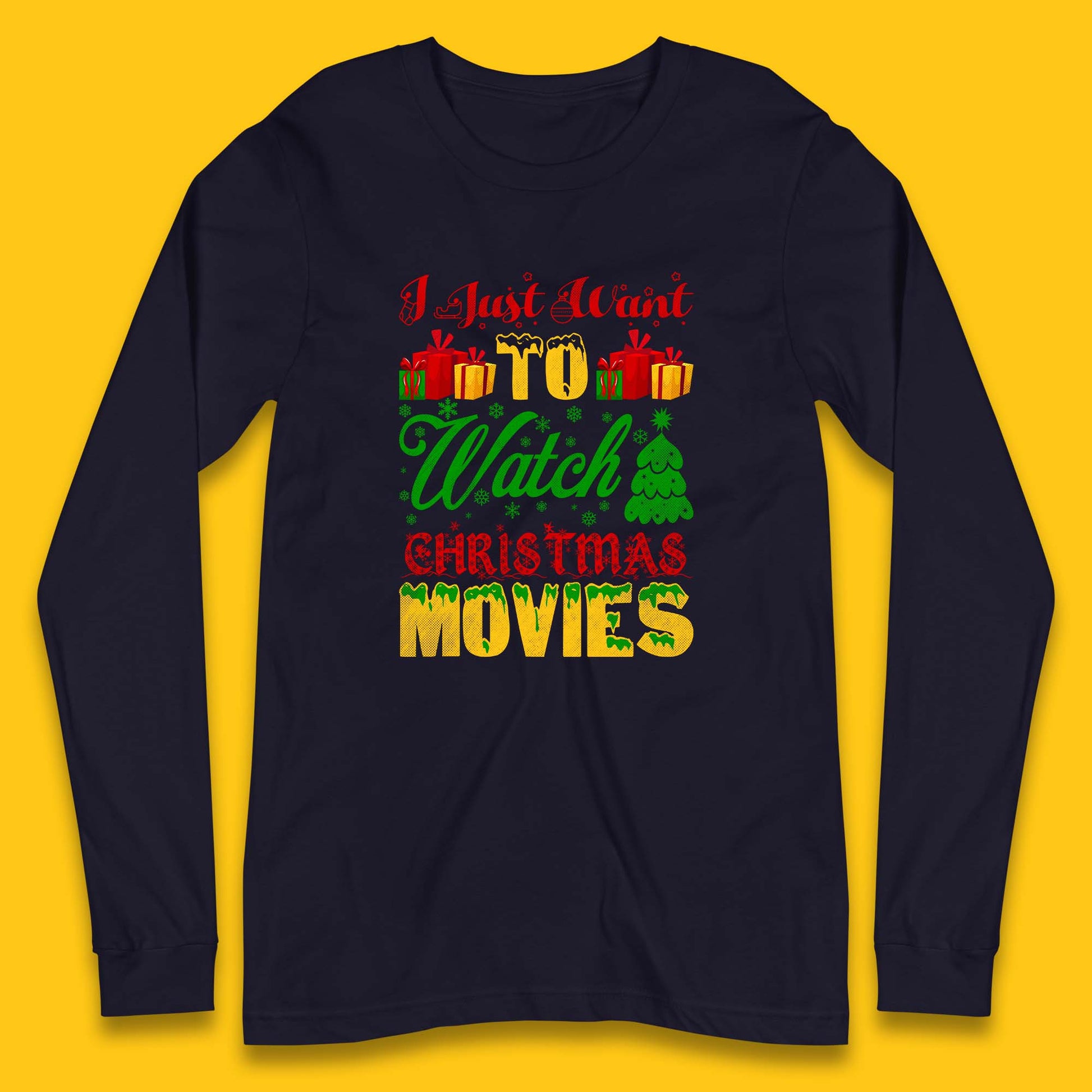 christmas movies long sleeve t shirt