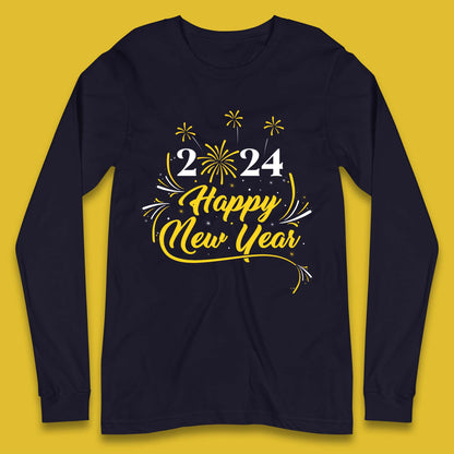 2024 Happy New Year Fireworks Long Sleeve T-Shirt