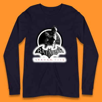 Batman Arkham City Action Adventure Game Batman Basic Logo DC Comics Superhero Gamer Long Sleeve T Shirt