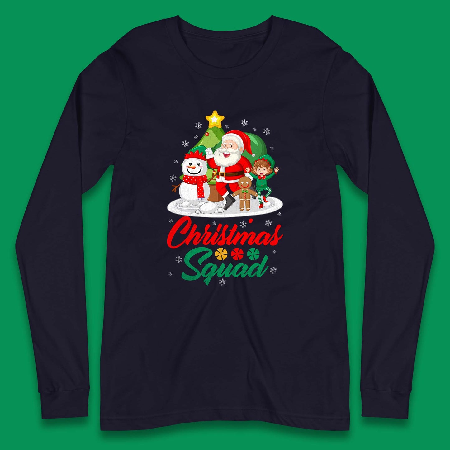 christmas squad santa claus snowman elf gingerbread t shirt