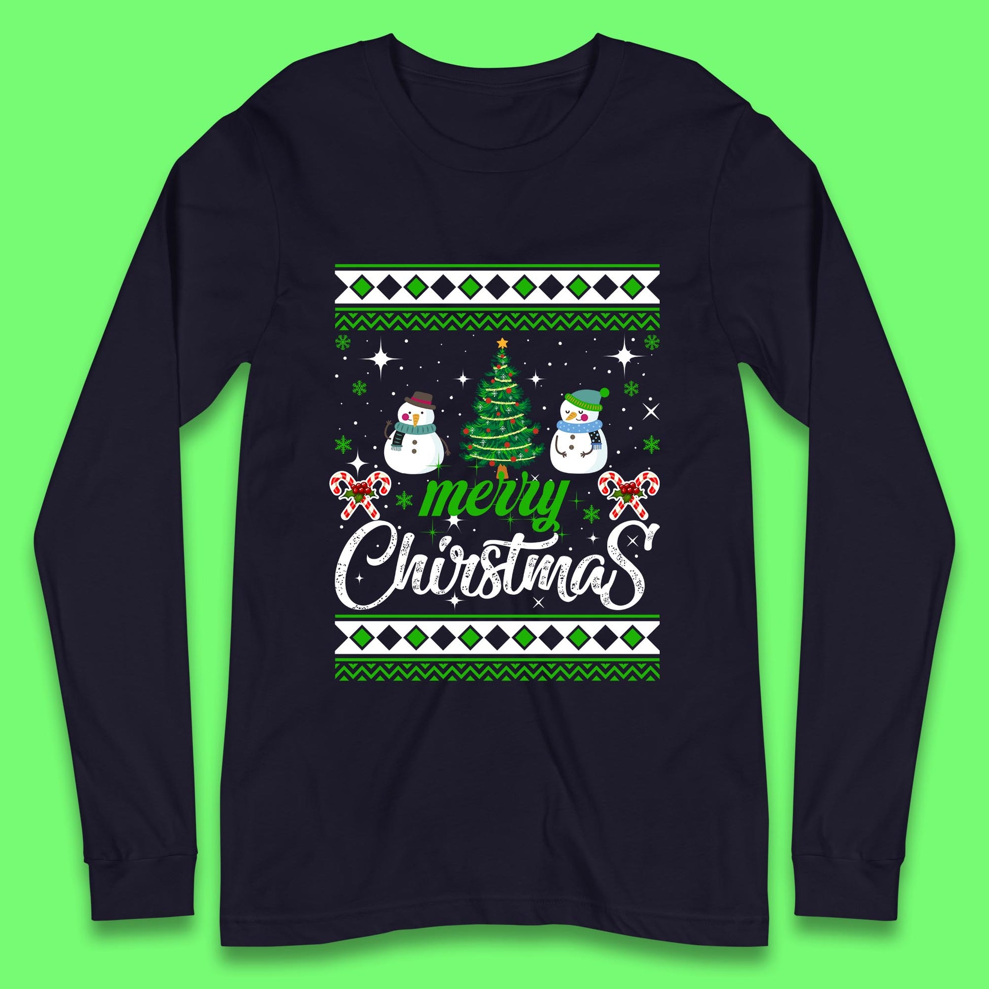 merry christmas snowman long sleeves t shirt