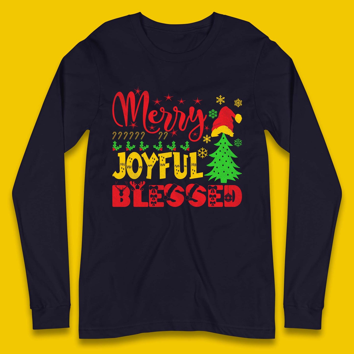 Merry Joyful Blessed Christmas Long Sleeve T-Shirt