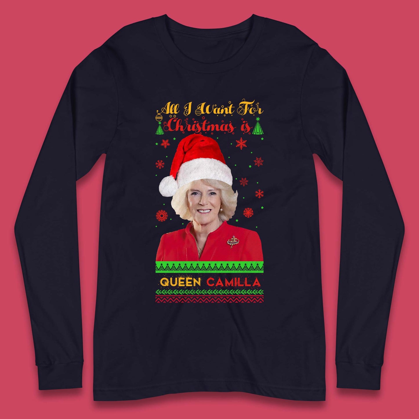 Queen Camilla Christmas Long Sleeve T-Shirt