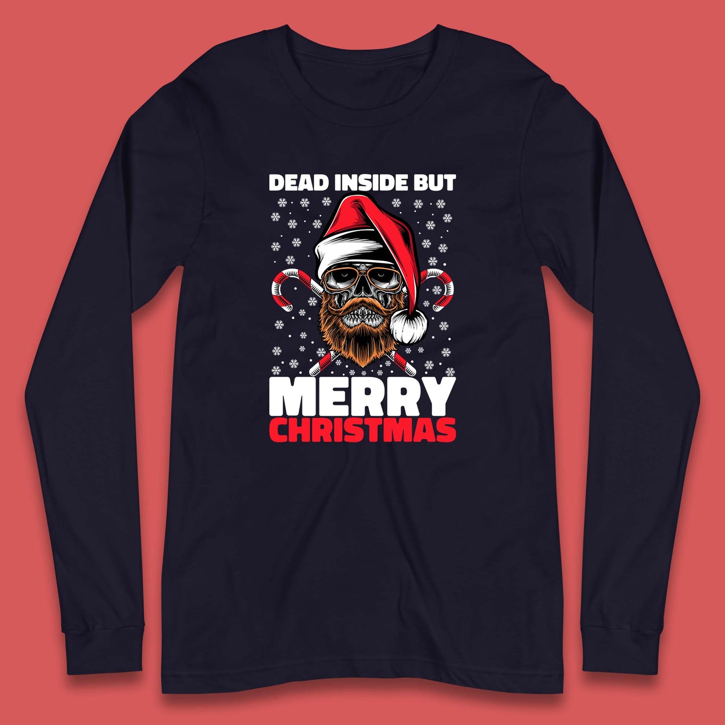 hipster skull christmas long sleeve t shirt