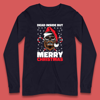 hipster skull christmas long sleeve t shirt