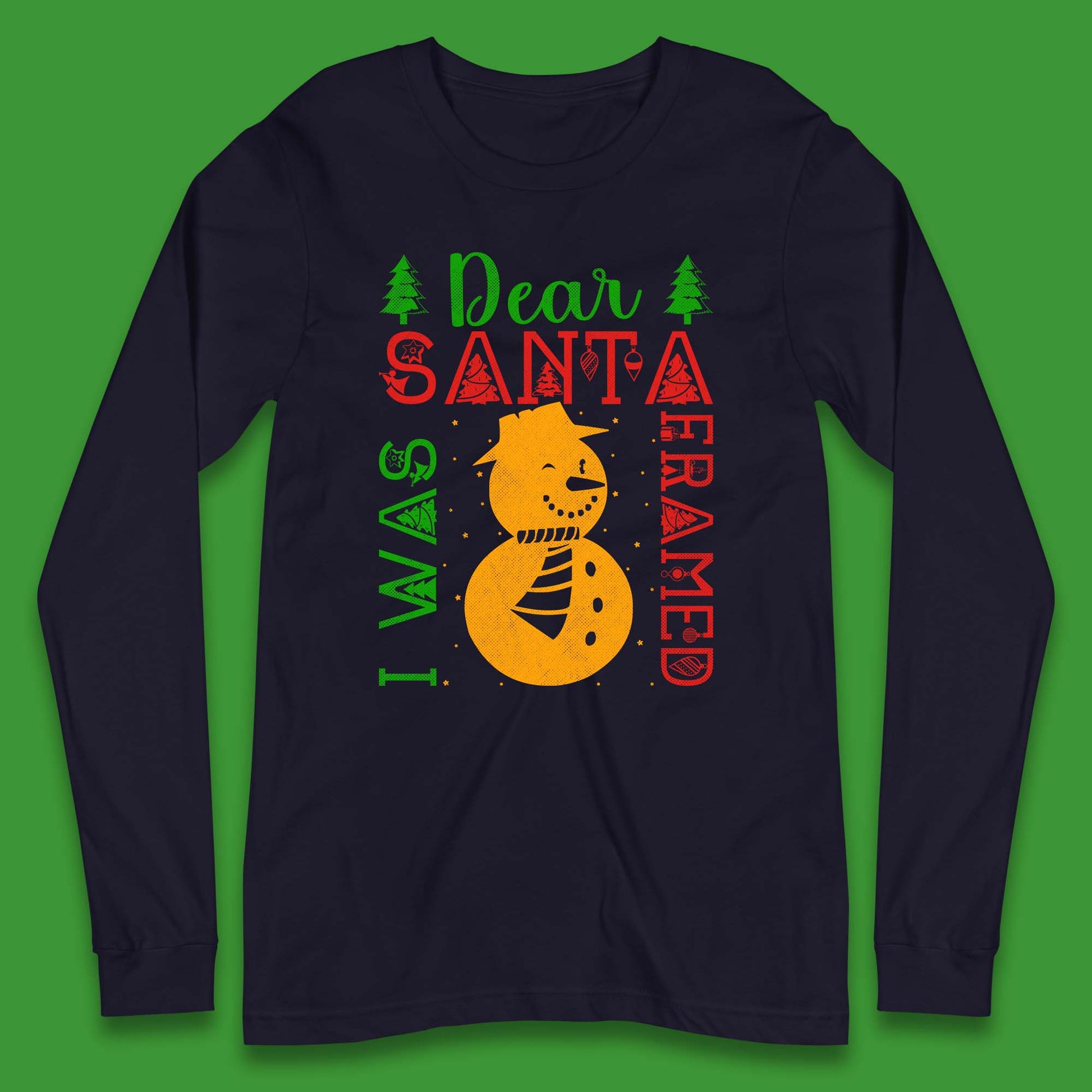 snowman christmas long sleeve t shirt