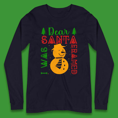 snowman christmas long sleeve t shirt