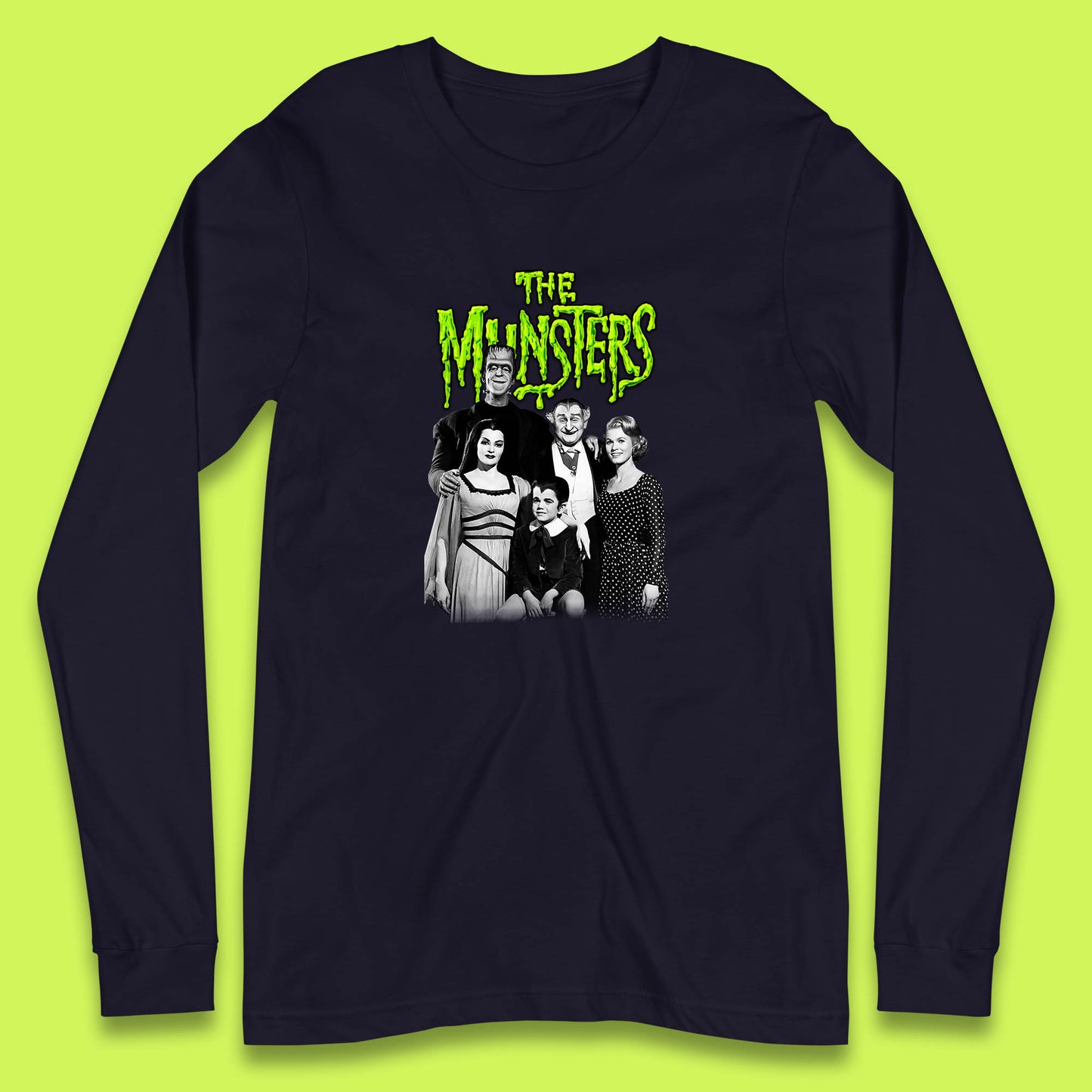 Vintage The Munsters Family TV Series Halloween Frankenstein Horror Scary Long Sleeve T Shirt