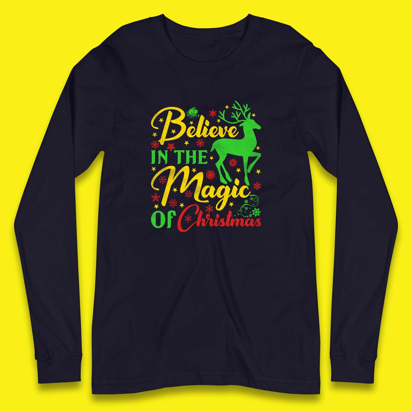 believe in the magic of christmas reindeer t shirt